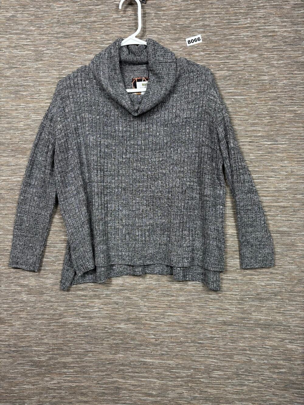 Maeve Anthropologie Women's Size XSP Gray Cowl Neck Ribbed Pullover Sweater